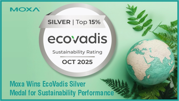 Moxa Wins EcoVadis Silver Medal for Sustainability Performance
